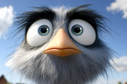 Cartoon Bird Close-Up