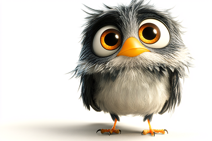 Cartoon Bird with Large Eyes