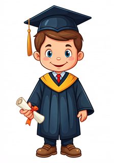 cartoon boy graduate