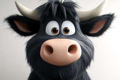 Cartoon Bull Close-up