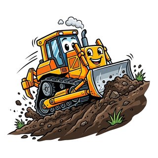 cartoon bulldozer