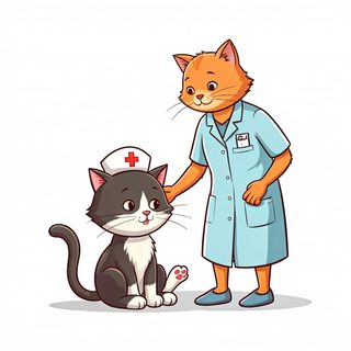 vet cat illustration