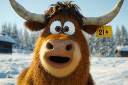 Cartoon Cow Portrait