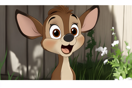 Cartoon Deer Close-Up