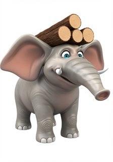 elephant carrying logs