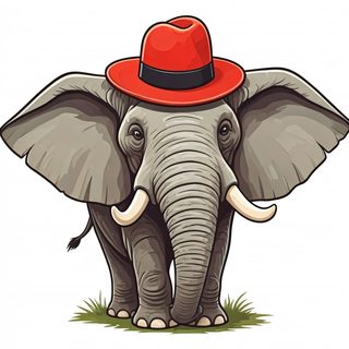 elephant in hat