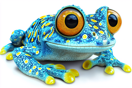 Cartoon Frog with Big Eyes
