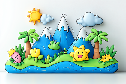 Cartoon Landscape Scene