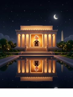cartoon lincoln memorial