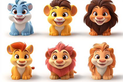 Cartoon Lion Cubs