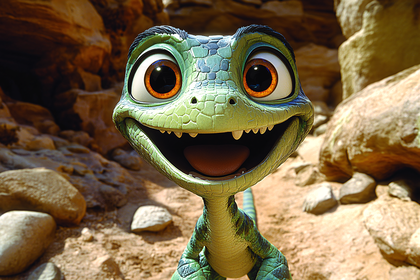 Cartoon Lizard Smiling
