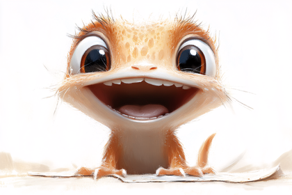 Cartoon Lizard Smiling