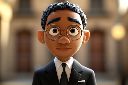 Cartoon Man with Glasses