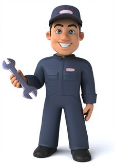 cartoon mechanic character