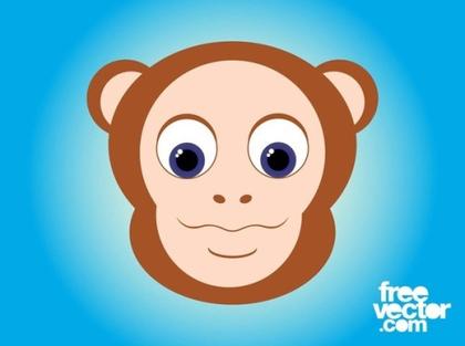 Cartoon Monkey Head Free Vector