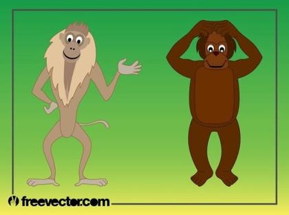 Cartoon Monkeys Free Vector