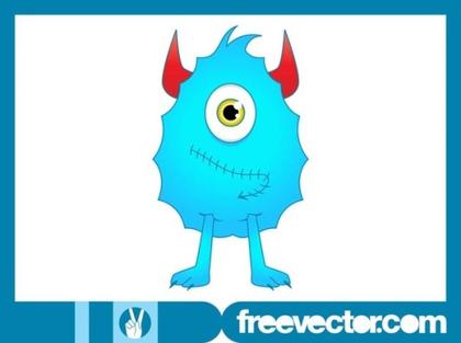 Cartoon Monster Character Free Vector