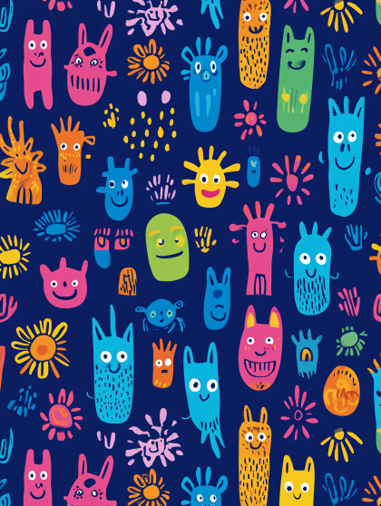 Cartoon Monster Pattern