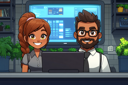 Cartoon Office Teamwork