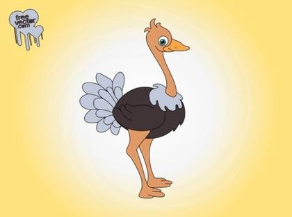 Cartoon Ostrich Free Vector