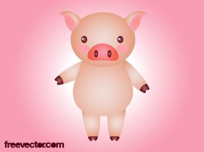 Cartoon Pig Free Vector