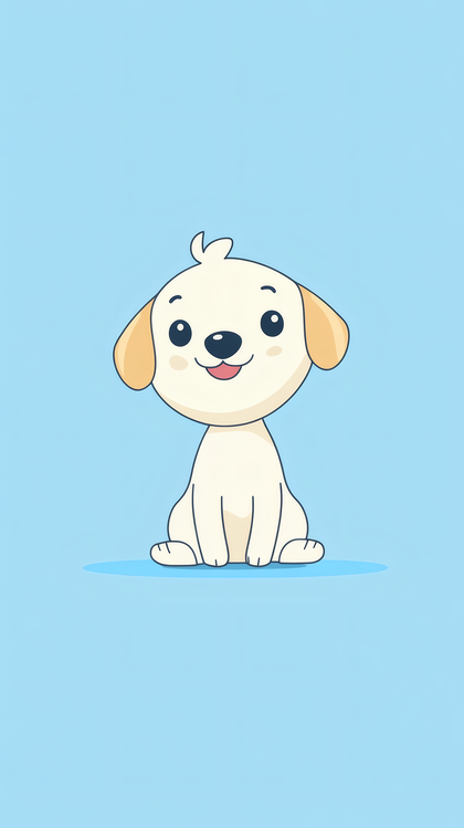Cartoon Puppy Sitting