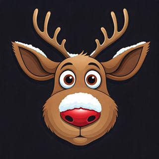 cartoon reindeer head