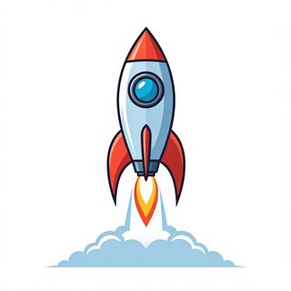 cartoon rocket launch