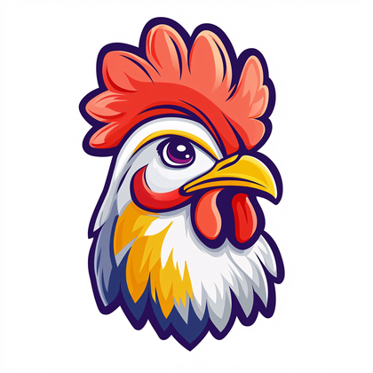Cartoon Rooster Head