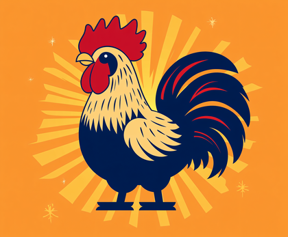 Cartoon Rooster Illustration