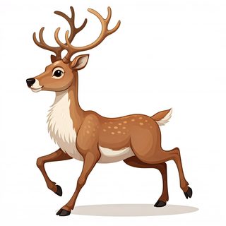 Running Cartoon Deer