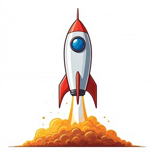 cartoon rocket launch