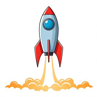 cartoon rocket launch