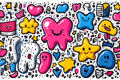 Cartoon Style Doodle Pattern