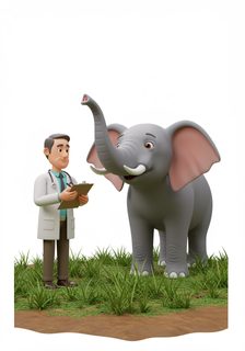 vet-examining-elephant