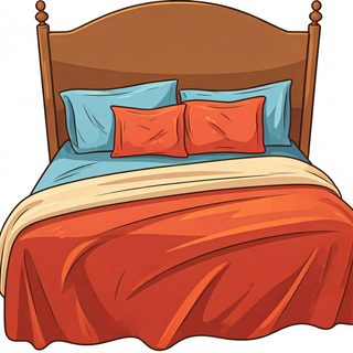 cartoon wooden bed