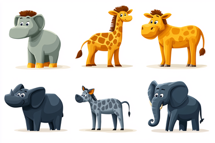 Cartoon Zoo Animals
