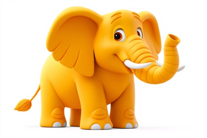 Cartoonish Orange Elephant
