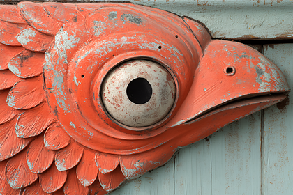 Carved Wooden Fish Head
