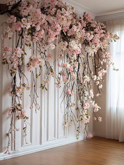 Cascading Cherry Blossom Wall Decor