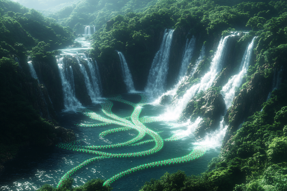 Cascading Waterfalls and Intertwined Waterways