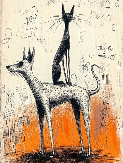 Cat and Dog Illustration