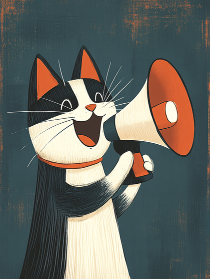 Cat Announcer with Megaphone