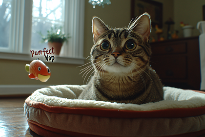 Cat In Bed