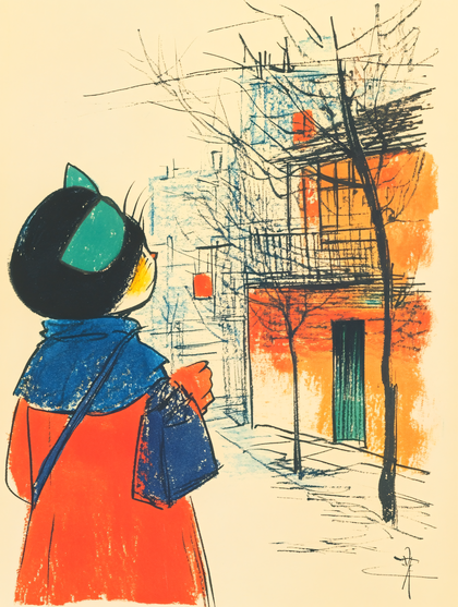 Cat In City Street