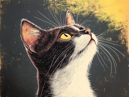Cat Looking Upwards