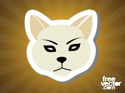 Cat Sticker Free Vector