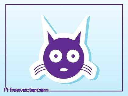 Cat Sticker Free Vector