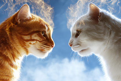Cats Facing Each Other