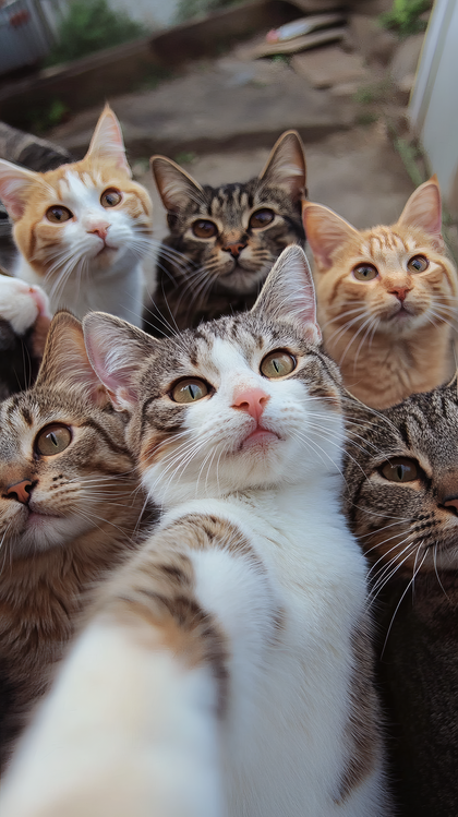 Cats Taking A Selfie